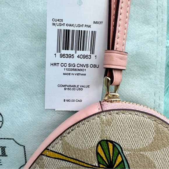 Coach Heart-Shaped Wristlet Mushroom Snail Cake NWT $150 - Picture 2 of 10